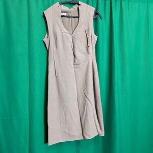 GIORGIO ARMANI beige linen sleeveless paneled dress Italy